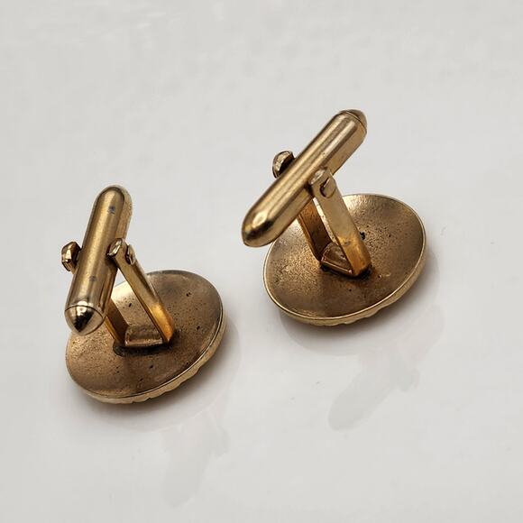18K Gold Plated Antique Vintage Swank Gold Cufflinks Cuff Links - Picture 3 of 6